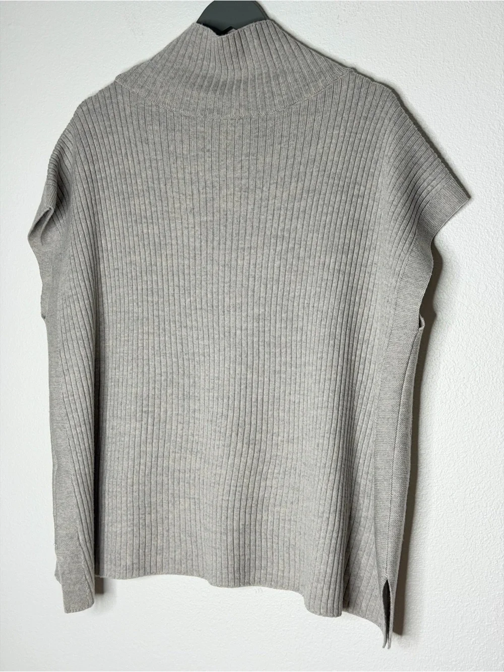 Eileen Fisher Merino Wool Turtleneck Top sweater sea salt / light gray